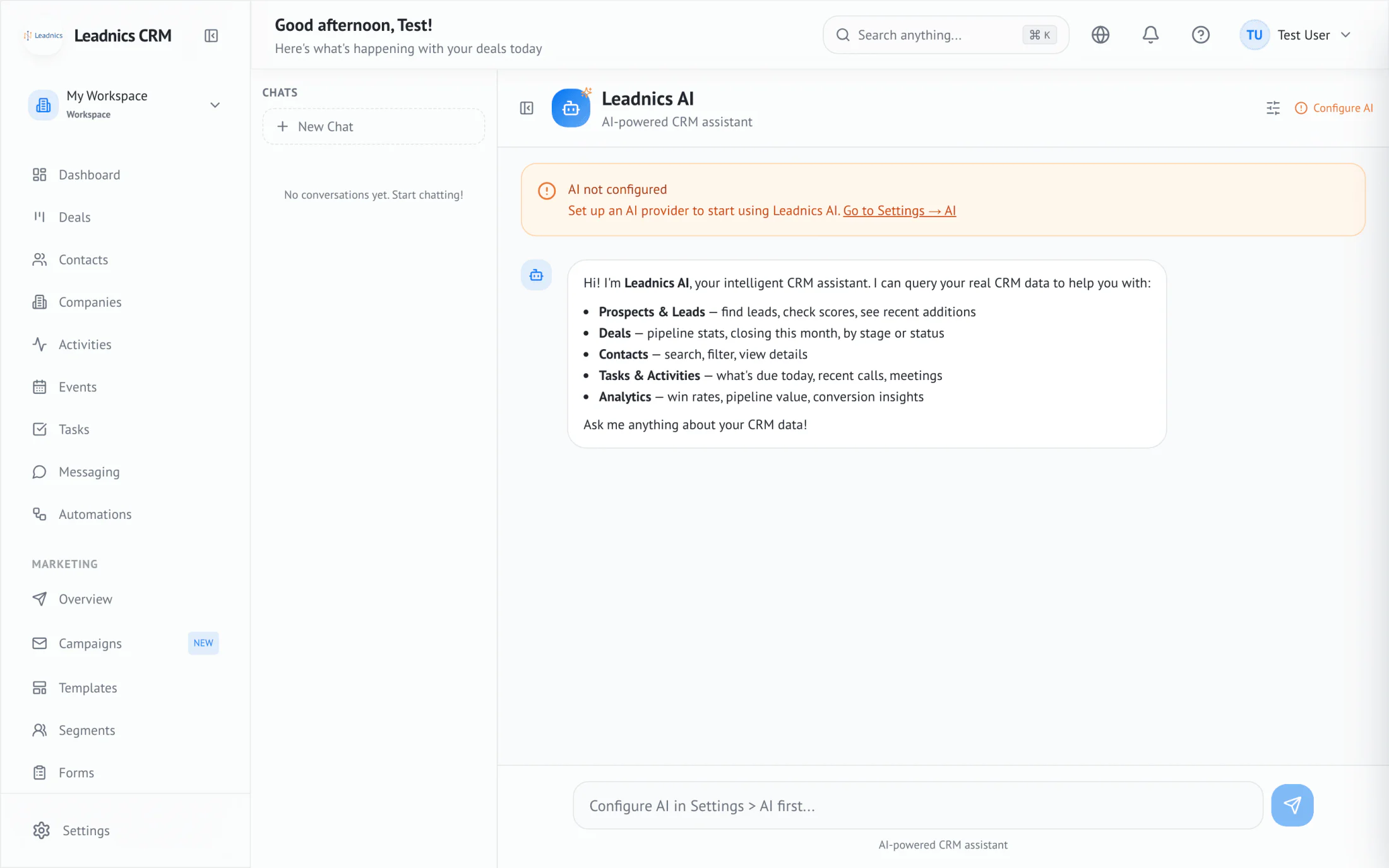 Ask the CRM, get the answer. screenshot